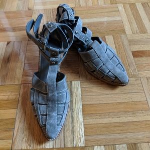 Alexander Wang gray suede stud sandals